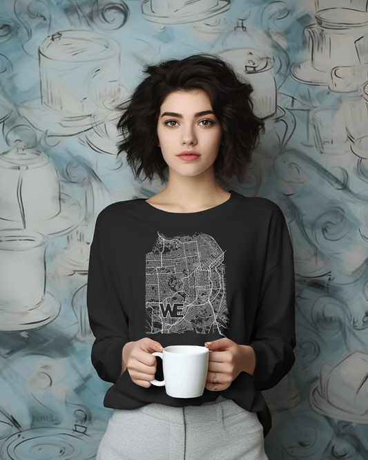 San Francisco Map Ladies Long Sleeve T-Shirt